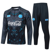 25/26 Napoli Dark Gray Inkjet Half Pull Tracksuit #B2589(半拉链)