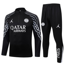 25/26 PSG Jordan Black Inkjet Half Pull Tracksuit #B2573 (半拉链)