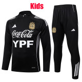 25/26 Argentina Black Half Pull Tracksuit#E25130 (童装\半拉链)