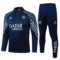 25/26 PSG Jordan Royal Blue Inkjet Half Pull Tracksuit#B2591 (半拉链)