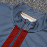 25/26 Sao Paulo Red &Grey Half Pull Tracksuit#B2575 (半拉链)