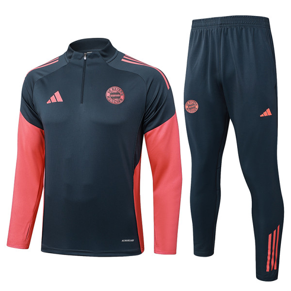 25/26 Bayern Grey Half Pull Tracksuit #B2590 (半拉链)