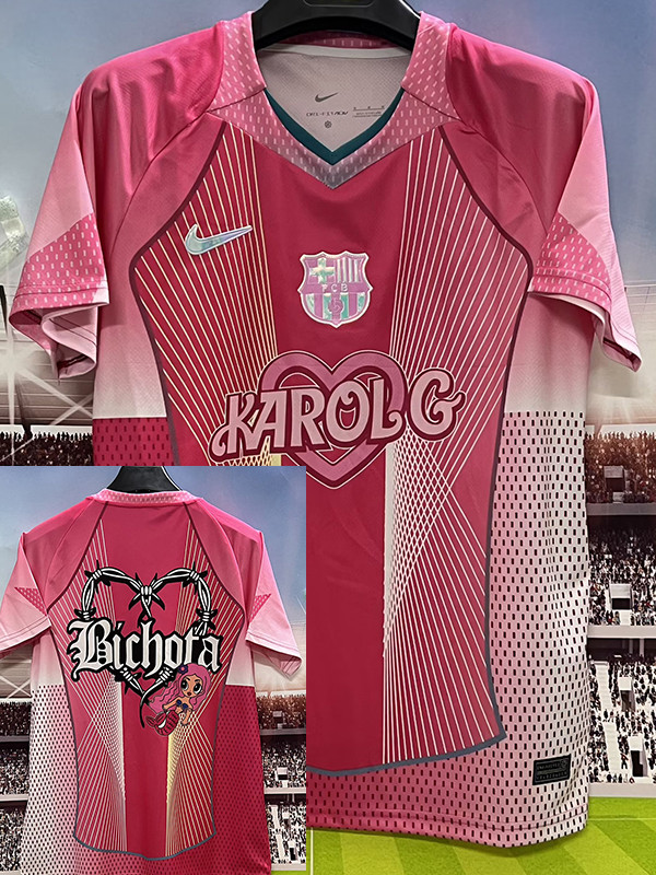 25 /26 BAR Pink Special Edition Fans Soccer Jersey前后广告