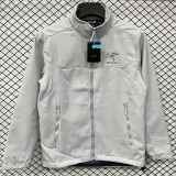 25/26 RK906 White Thickened Assault Stand Collar Windbreaker (立领加厚冲锋衣）