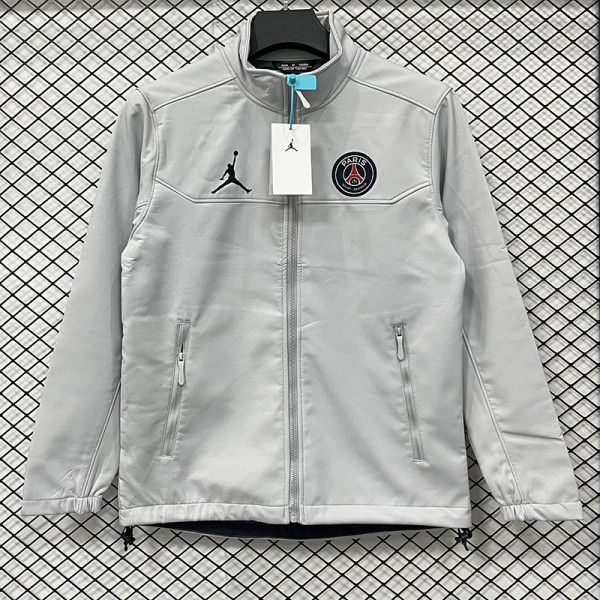 25/26 PSG Grey Thickened Assault Stand Collar Windbreaker (RK901立领加厚冲锋衣）