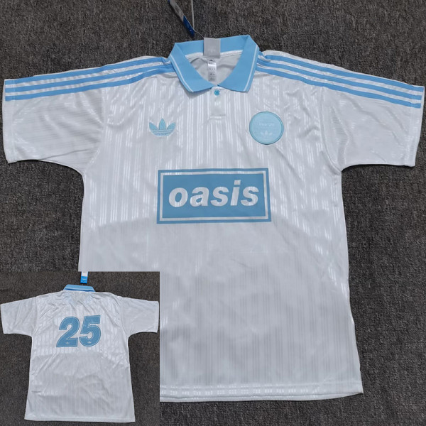 25/26 Live'25 OASIS White Blue With No25 Tour Soccer Jersey#带25号