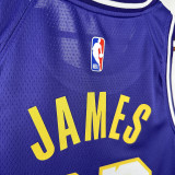25/26 LAKERS JAMES #23 Purple Flying Man Top Quality Hot Pressing NBA Jersey(圆领）