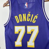 25/26 LAKERS DONCIC #77 Purple Flying Man Top Quality Hot Pressing NBA Jersey(圆领）