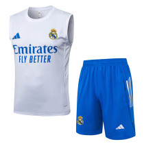 25/26 RMA White Tank top and shorts suit#D25156(湖兰胸标)