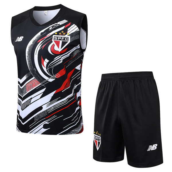 25/26 Sao Paulo FC Black inkjet Tank top and shorts suit#D25159
