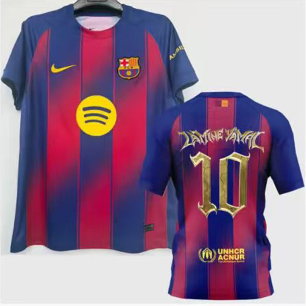25/26 BAR Home Lamine Yamal#10kapa Trophy Fans Soccer Jersey