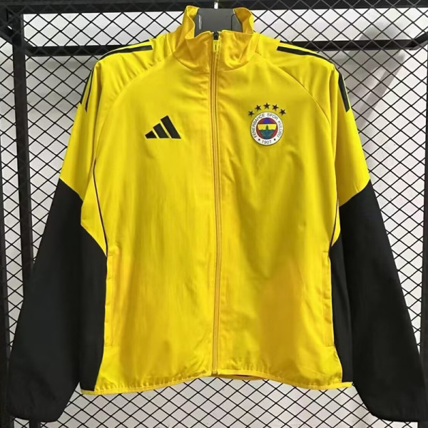 25/26 Fenerbahce Yellow Retro Embroidery windbreaker