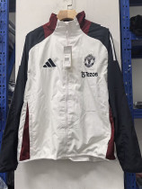 25/26 Man Utd White Embroidery Retro windbreaker