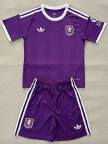 25/26 Aston Villa Goalkeeper Purple Kids  Soccer Jersey