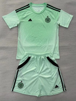25/26 Celtic Goalkeeper Green Kids  Soccer Jersey