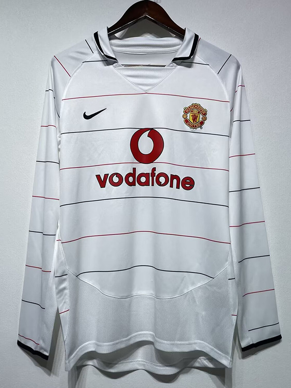 2003/2004 Man Utd Third  Long Sleeve Retro Soccer Jersey