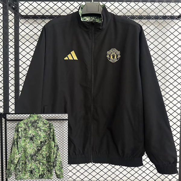 25/26 Man Utd Black&Green Double Sided Windbreaker (双面风衣)
