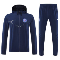 25/26 PSG Royal Blue Hooded Windbreaker Tracksuit
