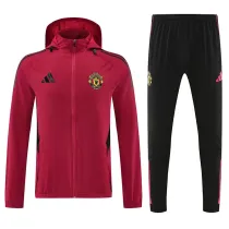 25/26 Man Utd Red Hooded Windbreaker Tracksuit