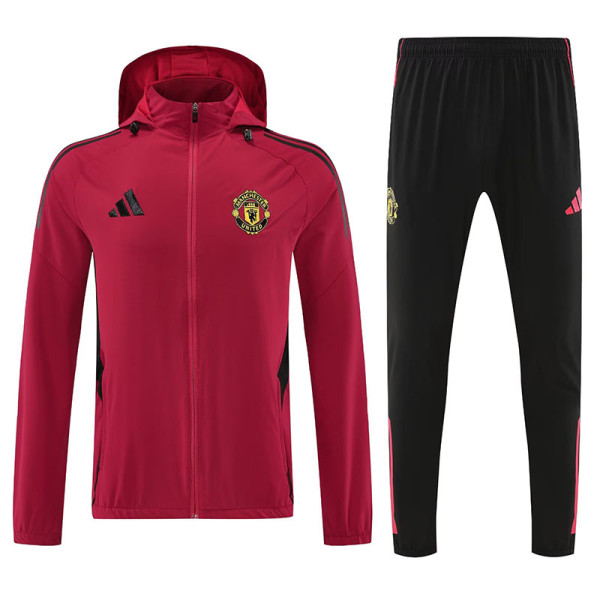 25/26 Man Utd Red Hooded Windbreaker Tracksuit
