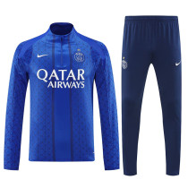 25/26 PSG Blue Ｇrid Half Pull Tracksuit (半拉链)