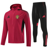 25/26 Man Utd Red Hooded Windbreaker Tracksuit