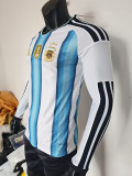 26/27 Argentina Home Player Version Long Sleeve Soccer Jersey(胸前带章)