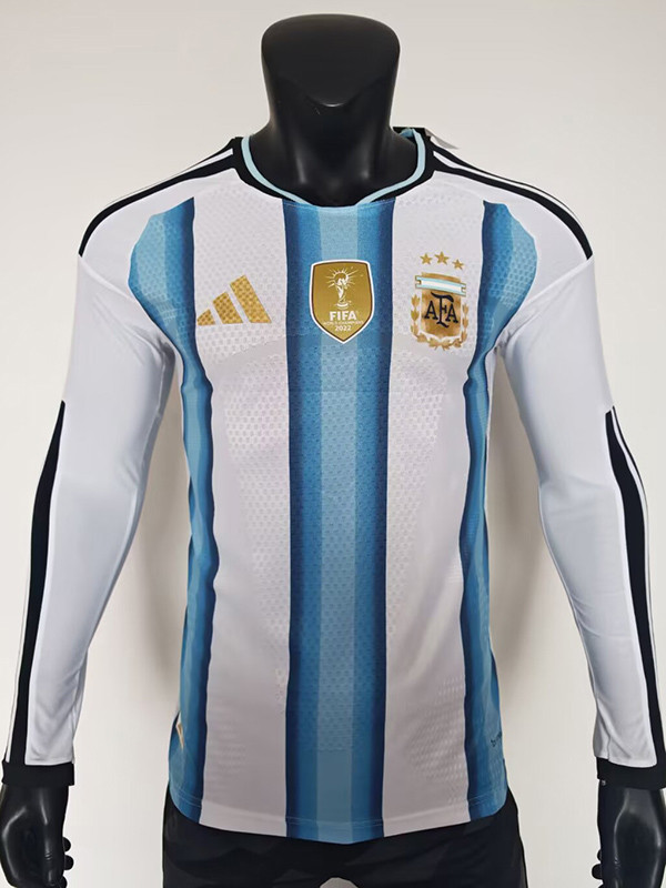 26/27 Argentina Home Player Version Long Sleeve Soccer Jersey(胸前带章)