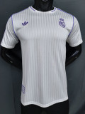 25/26 RMA Retro Editio White  Player Version Soccer Jersey(肩紫边)