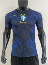 2006 Brazil Away Player Version Soccer Jersey