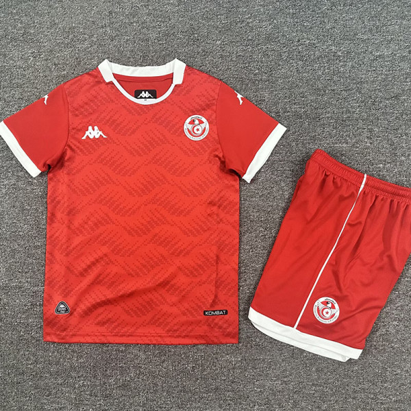 25/26 Tunisia Home Kids Soccer Jersey