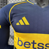 25/26  Boca Juniors Home Player Version  Long Sleeve Soccer Jersey（两袖CETROGAR)