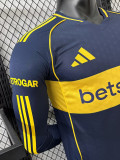 25/26  Boca Juniors Home Player Version  Long Sleeve Soccer Jersey（两袖CETROGAR)