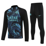 25/26 INT Snake Pattern Black Half Pull Tracksuit  (半拉链)