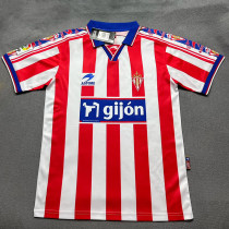 1999/2000 Sporting de Gijón Home Retro  Soccer Jersey带西甲章