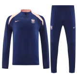 26/27 France Royal Blue Half Pull Tracksuit  (半拉链)