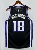 23/24 KINGS WESTBROOK #18 Black Top Quality Hot Pressing NBA Jersey