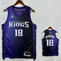 23/24 KINGS WESTBROOK #18 Purple Flying Man Limited Top Quality Hot Pressing NBA Jersey