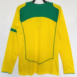 2004 Brazil Home Long Sleeve Retro Soccer Jersey
