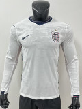 26/27 England Home Player Version Long Sleeve Soccer Jersey带星