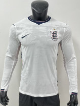 26/27 England Home Player Version Long Sleeve Soccer Jersey带星