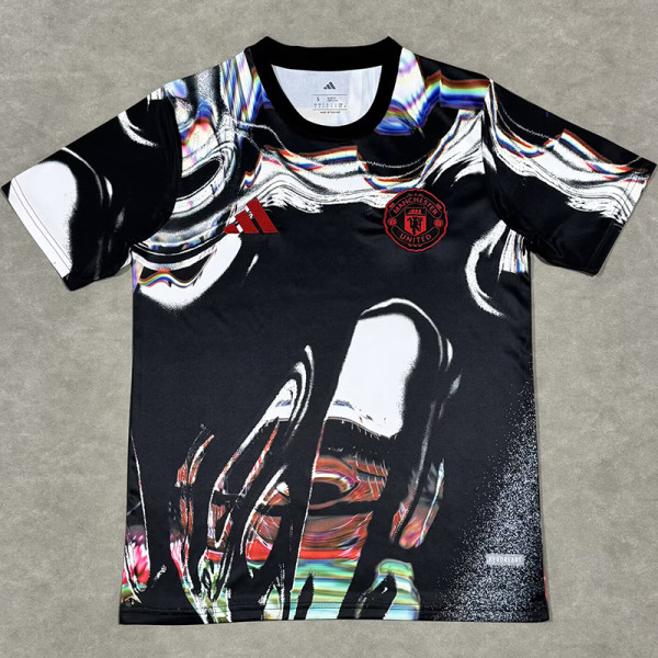 25/26 Man Utd Graffiti Special Edition Black Fans Soccer Jersey
