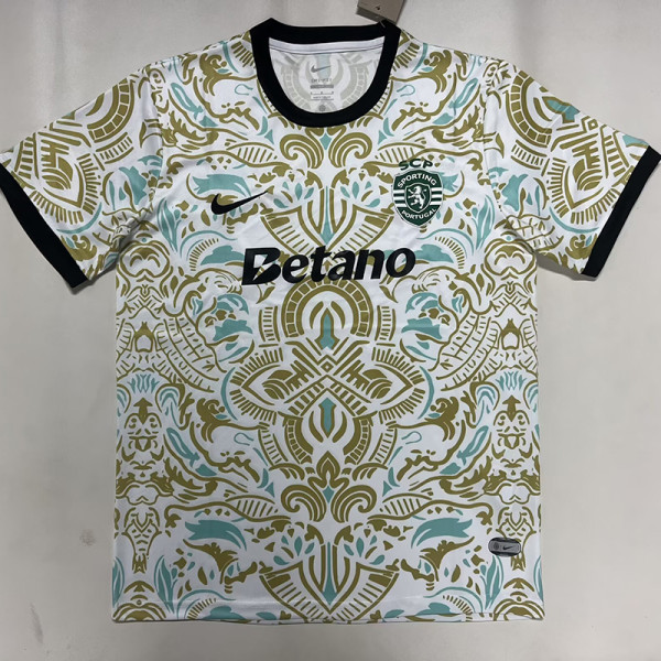 25/26 Sporting Lisbon Ｗhite Ｆlowers Training Shirts