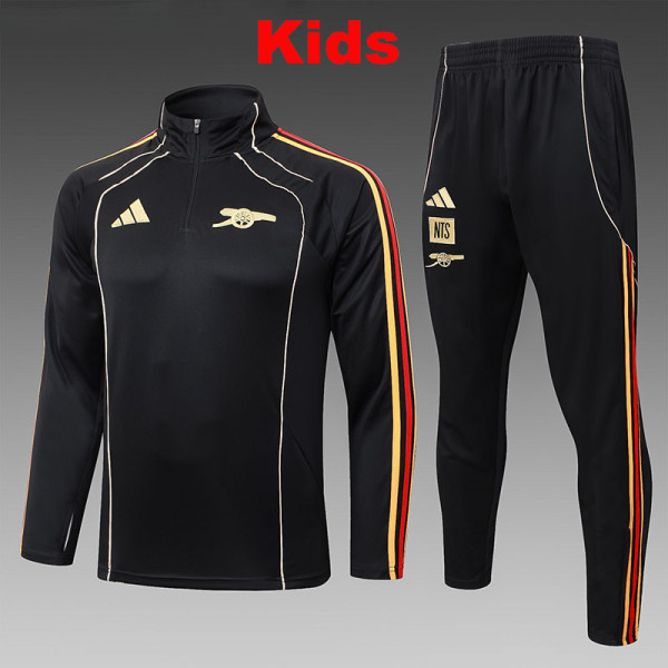 25/26 ARS Black Retro Edition Kids Half Pull Tracksuit #E25178(童装半拉链)