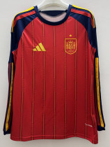 26/27 Spain Home Long Sleeve Fans Soccer Jersey