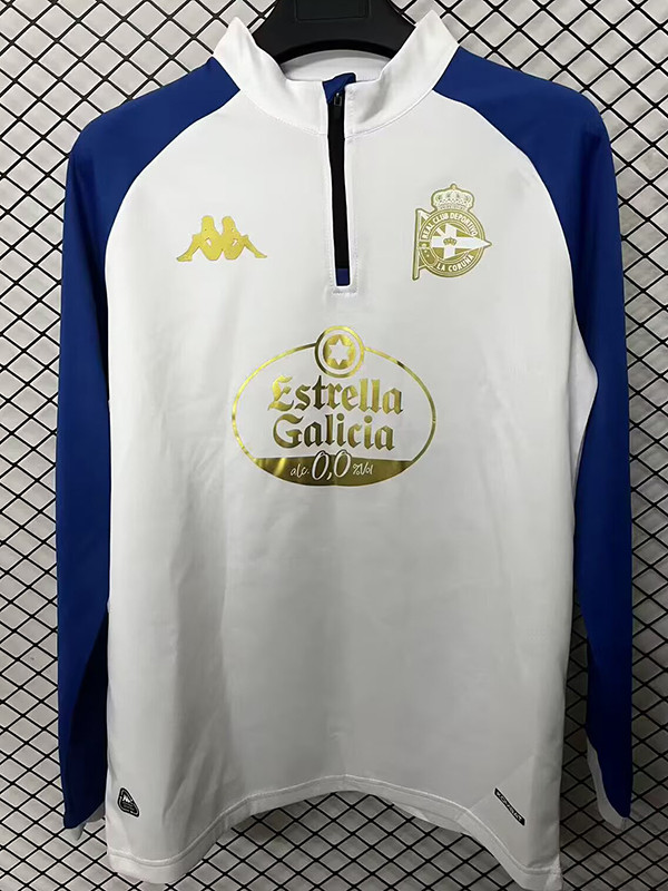 25/26 La Coruna White Half Pull Tracksuit (半拉链)