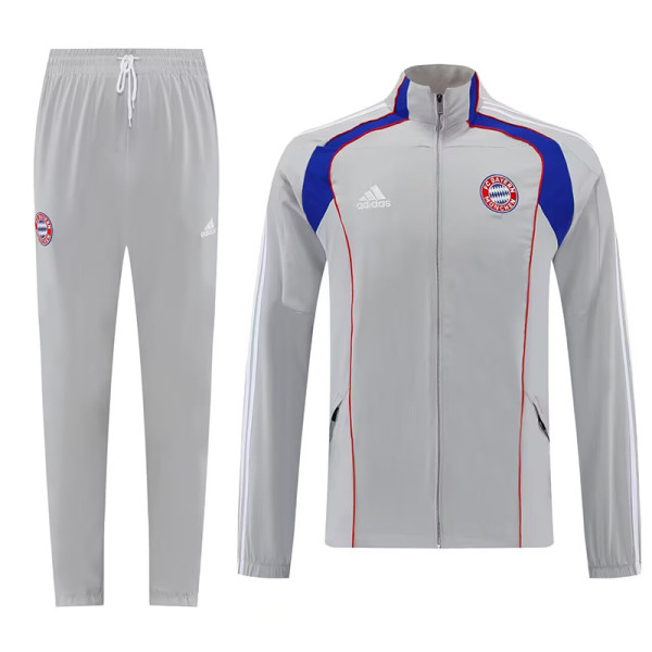 25/26 Bayern Grey White Retro Windbreaker Tracksuit