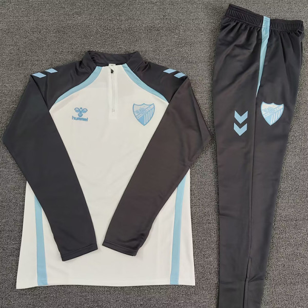 25/26 Málaga CF White Half Pull Tracksuit (半拉链)