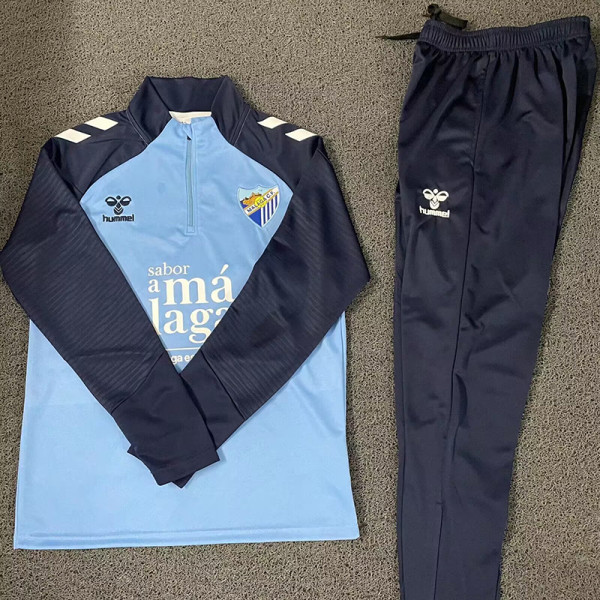 25/26 Málaga CF Sky Blue Half Pull Tracksuit (半拉链)