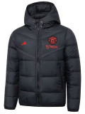 25/26 Man Utd AD Red Logo Black Hooded Cotton Coat 连帽棉衣